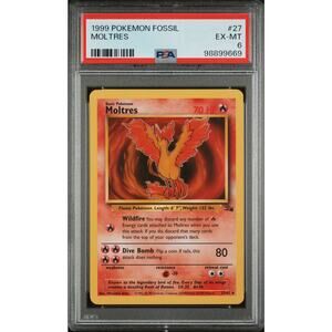 1999 Pokemon Fossil #27 Moltres PSA 6